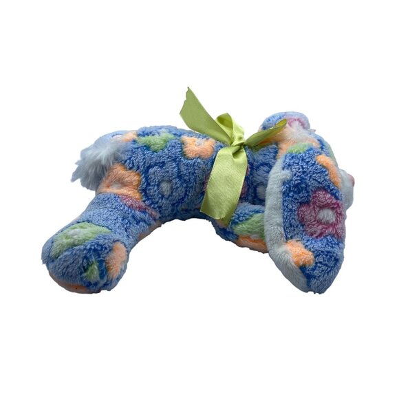 Holiday Home Bunny Rabbit Plush Floral Pattern Soft Stuffed Animal 10" Blue NWT - Picture 7 of 9